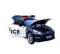 Collectible Race Car Model 1/24 For Tesla Model Y Police Car Diecast Car Model Simulation Metal Toy Car Sound And Light Bedroom Decoration
