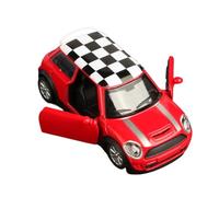 Collectible Race Car Model 1/32 For Mini Alloy Car Model Mini Decoration Model Pull Back Car Black And White Plaid Top Bedroom Decoration(Red)