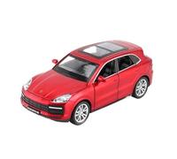 Collectible Race Car Model 1:32 For Porsche Cayenne Alloy Off-road Vehicle 6-door Car Sound And Light Pull Back Car Ornaments Bedroom Decoration(Red)