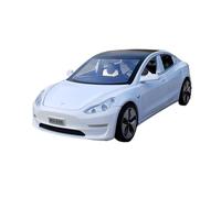 Collectible Race Car Model 1:32 For Tesla Model 3 Alloy Pull Back Toy Car Model Simulation Metal Ornaments With Sound And Light Bedroom Decoration(White)