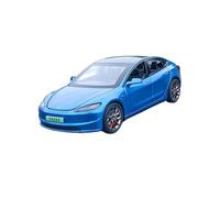 Collectible Race Car Model 1:32 For Tesla Model3 New Version Alloy Realistic Interior Car Model Pull Back Toy Car Decoration Bedroom Decoration(Blue)