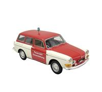 Collectible Race Car Model 1/32 For Volkswagen VW 1600 Variant Feuerwehr Resin Car Model Retro Sedan Red And White Bedroom Decoration