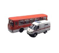 Collectible Race Car Model 1/43 For Liaz 677M Bus Ambulance Vehicle Set Alloy Model Die-casting Display Bedroom Decoration Bedroom Decoration(Red set)