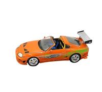 Collectible Race Car Model 1:43 For Toyota Supra Mark IV Orange Supercar Alloy Car Model Small Scale Realistic Vehicle Bedroom Decoration