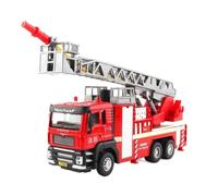 Collectible Race Car Model 1:50 For Alloy Engineering Vehicle Model Fire Truck Water Tanker Sprayer Ladder Fire Truck Family Toy Bedroom Decoration(Red B)
