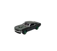 Collectible Race Car Model 1:64 For 1969 Ford Mustang BOSS 429 Black Sedan With Green Wheels Alloy Rare Vehicle Toy Bedroom Decoration