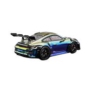 Collectible Race Car Model 1:64 For 911 GT3RS Supercar Gradient Silver Blue Alloy Small Scale Car Model Metal Collectibles Bedroom Decoration(Metallic)