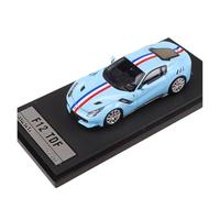 Collectible Race Car Model 1:64 For Ferrari F12 TDF Supercar Display Alloy Scale Car Model With Openable Front Cover Bedroom Decoration(Blue)