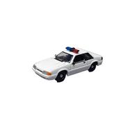 Collectible Race Car Model 1:64 For Ford Mustang SSP-White 1987 White Sedan Alloy Mini Model Car With/without Warning Lights Bedroom Decoration(White A)