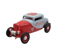 Collectible Race Car Model 1/64 For Ford Three-window Coupe Retro Four-wheel Alloy Car Model Old Antique Vehicle Red 1932 Bedroom Decoration