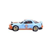 Collectible Race Car Model 1:64 For Mazda RX7 Gulf Blue Painted Alloy Car Model Vintage Car Craft Decoration Toy Bedroom Decoration