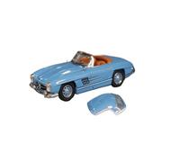 Collectible Race Car Model 1:64 For Mercedes-Benz 300SL Convertible Front And Rear Covers Can Be Opened Alloy Car Miniature Model Bedroom Decoration(Blue)