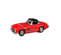 Collectible Race Car Model 1:64 For Mercedes-Benz 300SL Convertible Front And Rear Covers Can Be Opened Alloy Car Miniature Model Bedroom Decoration(Red)