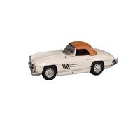 Collectible Race Car Model 1:64 For Mercedes-Benz 300SL Convertible Front And Rear Covers Can Be Opened Alloy Car Miniature Model Bedroom Decoration(White)