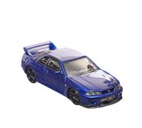Collectible Race Car Model 1:64 For Nissan Skyline GTR R33 Original Blue Carbon Car Model Alloy Open Cover Can Be Pushed Bedroom Decoration
