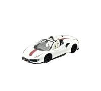 Collectible Race Car Model 1:64 For Prancing Horse Novetic 488 Pista Convertible Pearl White Alloy Collector's Model Fashion Car Bedroom Decoration