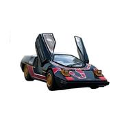 Collectible Race Car Model 1/64 For Scissor Door Sports Car Alloy Car Model Flip Pop-up Light Version Openable Door Vehicle Bedroom Decoration(Black)