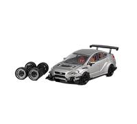Collectible Race Car Model 1:64 For Subaru WRX STI Varis Wide Body Conversion Alloy Car Model Silver Supercar Miniature Toy Bedroom Decoration(Silver A)