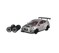 Collectible Race Car Model 1:64 For Subaru WRX STI Varis Wide Body Conversion Alloy Car Model Silver Supercar Miniature Toy Bedroom Decoration(Silver B)
