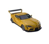 Collectible Race Car Model 1:64 For Toyota Supra A90 King Bull Bright Yellow Decorative Resin Car Model Mini Vehicle To Friends Bedroom Decoration