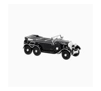 Collectible Race Car Model 1/87 For G4 1938 Six Wheel Convertible Black Simulation Retro Car Alloy Model Scene Decoration Bedroom Decoration