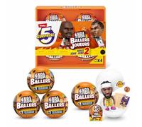 Collectible Surprise Capsules with Court Puzzle Pieces, 5 Surprise NBA Ballers Series 2, Basketball Accessories, 3+ Years, Pack of 4 by Zuru