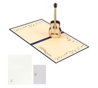 Collectible Three-Dimensional Popup Guitar Shape Card Handmade Decors Piece for Birthday Celebration Music Enthusiast Gift Party Invitation Card