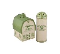 Collectible Vintage John Deere Logo Barn and Silo Salt and Pepper Shaker Set