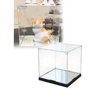 Collectibles Acrylic Display Case with Mirrored Base Stand, Shoes Figures Baseball Organized Dust Cover, Stackable Curio Cubes Protector(30x35xH60cm/12x14x24")