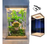 Collectibles Figures Tall Acrylic Display Case LED, Large Light Clear Storage Box with Door, Dustproof Showcase for Model Cars Miniatures Figurines, PVC Cabinet(20x40x60cm/8x16x24in)