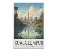 Collectibles Modern Home Decoration,Kuala Lumpur Malaysia,Adults 1000 Piece Jigsaw Puzzle- Christmas,52x38,paper puzzle ,AA-517