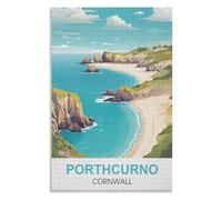Collectibles Modern Home Decoration,Porthcurno Cornwall，Adults 1000 Piece Jigsaw Puzzle- Christmas，52x38，paper puzzle ，AA-1357