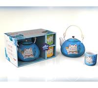 Collectif - Un thé au Japon: 1 théière japonaise, 2 tasses à thé Maneki Neko, 1 livre de recettes de thés et de tisanes bienfaisantes: 13682