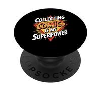 Collecting Comics Is My Superpower Comic Collector PopSockets Adhesive PopGrip