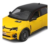 Bburago 1:24 Scale Renault 5 E-Tech Electric - Yellow | Official Renault Licensed Die-Cast Model Car | Modern EV Retro Hatchback Replica | Collector's & Display Model