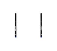 Collection Cosmetics Fast Stroke Felt Tip Eyeliner with Fine Tip, Long Lasting 24h, Quick Drying Formula, 4ml, Blue (Pack of 2)