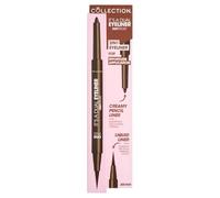 Collection Cosmetics Fast Stroke It’s A Dual Eyeliner, Liquid and Pencil Formula, Precise Application, 24hr Wear, 0.3ml, Brown