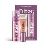 Collection Cosmetics Filter Finish Face Set, Illuminating Liquid Highlight, Long Lasting Setting Spray, Instant Glowy Skin, Makeup Gift Set