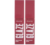Collection Cosmetics High Glaze Lip Gloss, High Pigment, Plumping Effect, Strawberry Shortcake (Pack of 2)