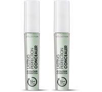 Collection Cosmetics Lasting Perfection Colour Correction Concealer, Reduces Dark Circles and Redness, 4ml, Green (Pack of 2)