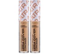 Collection Cosmetics Lasting Perfection Ultra Cover Concealer, Up to 16hr Wear, XL Applicator, Toffee, 5.5ml (Pack of 2)