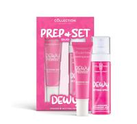 Collection Cosmetics Prep and Set Duo, Primed & Ready, Dewy Primer, Setting Spray, Hydrating & Brightening, Makeup Gift Set