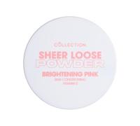 Collection Cosmetics Sheer Loose Powder for Setting and Mattifying Makeup, Brightening & Blurring, Lightweight & Comfortable, 10g, Brightening Pink