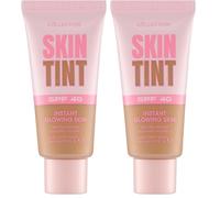 Collection Cosmetics Skin Tint, Skincare-Infused Makeup, Hydrating and Brightening, Lightweight Formula, Contains SPF 40, 28ml, Medium Tan (Pack of 2)