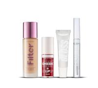 Collection Cosmetics Starter Kit, Everyday Beauty Essentials, Makeup Set, 1 x 5ml Ch nd Lip Stain, 1 x 10ml Plump Me Up Gloss, 1 x 8ml Clear Colour Lash Mascara, 1 x 30ml Filter Finish Primer and