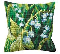 Collection D'Art 15 3/4 x 15 3/4-inch Muguet Gauche Pillow Cross Stitch Kit