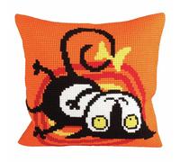 Collection d'Art 5230 Escaped Cat Cross Stitch Cushion, Cotton, Multi-Colour, 40 x 40 cm