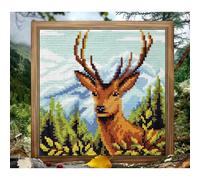 Collection D'Art CDA Stamped Cross Stitch kit Cushion Deer, 40x40cm, DIY