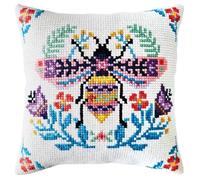 Collection d'Art Cross Stitch Cushion Embroidery Kit Flower Bee Embroidery Picture Printed