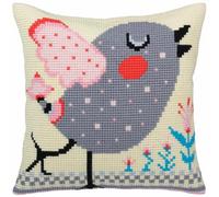 Collection d'Art Cross Stitch Cushion: Silhouette on Left